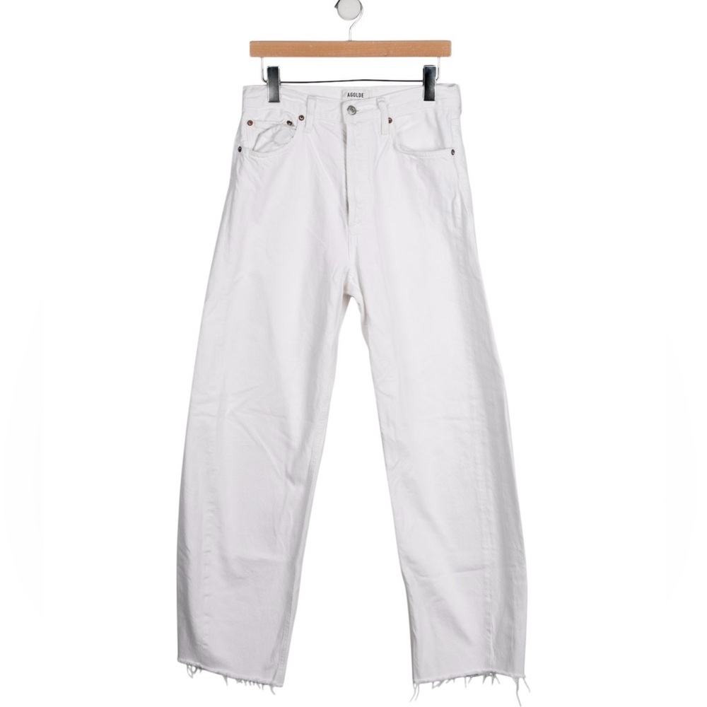 AGOLDE Luna Pieced Jeans in White Size 28